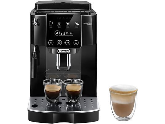 Machine à café automatique avec broyeur - De'Longhi Magnifica Start ECAM220.21.BG, Broyeur intégré, Système Thermoblock, Buse vapeur, 1450 W, 15 bars, Noir