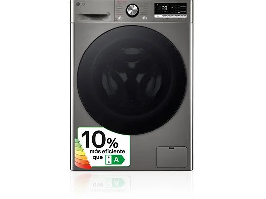 Lave-linge hublot - LG F4WR7009AGS, Série 700, 9 kg, 1400 tr/min, 14 programmes, AI Direct Drive™, TurboWash™360˚, Inox