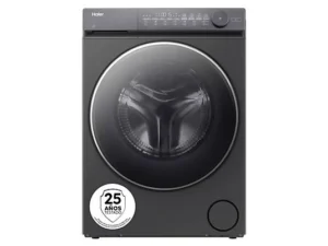 Lave-linge séchant - Haier HWD90BP14367GTUS, 9 kg/5 kg, Inverter, 1400 tr/min, Flexy Time, Cycle Allergy Care, Linge de bébé, Inox