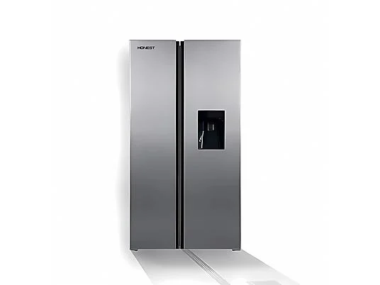 Réfrigérateur américain - HONEST H760DXVIN, Double porte, 505 L, Distributeur d'eau, Hauteur 178 cm, Argent
