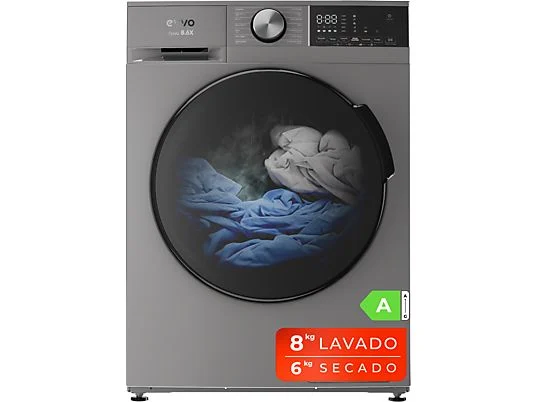 Lave-linge séchant - Nova 8/6X EVVO, 1350 tr/min, 13 programmes, Inox